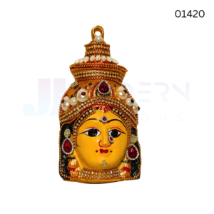 Varalakshmi Face Yellow | 7 inch | Synthetic | 01420