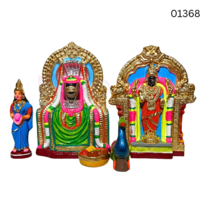 Kapaleeswarar And Karpagambal | 13 inch | clay | 01368