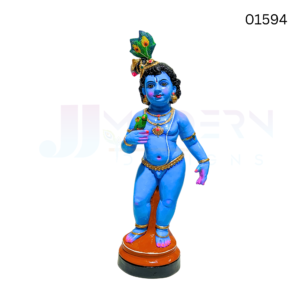 Beautiful Krishna with Parrot Paper Mache Golu Doll – Handcrafted Eco‑Friendly Idol| 24